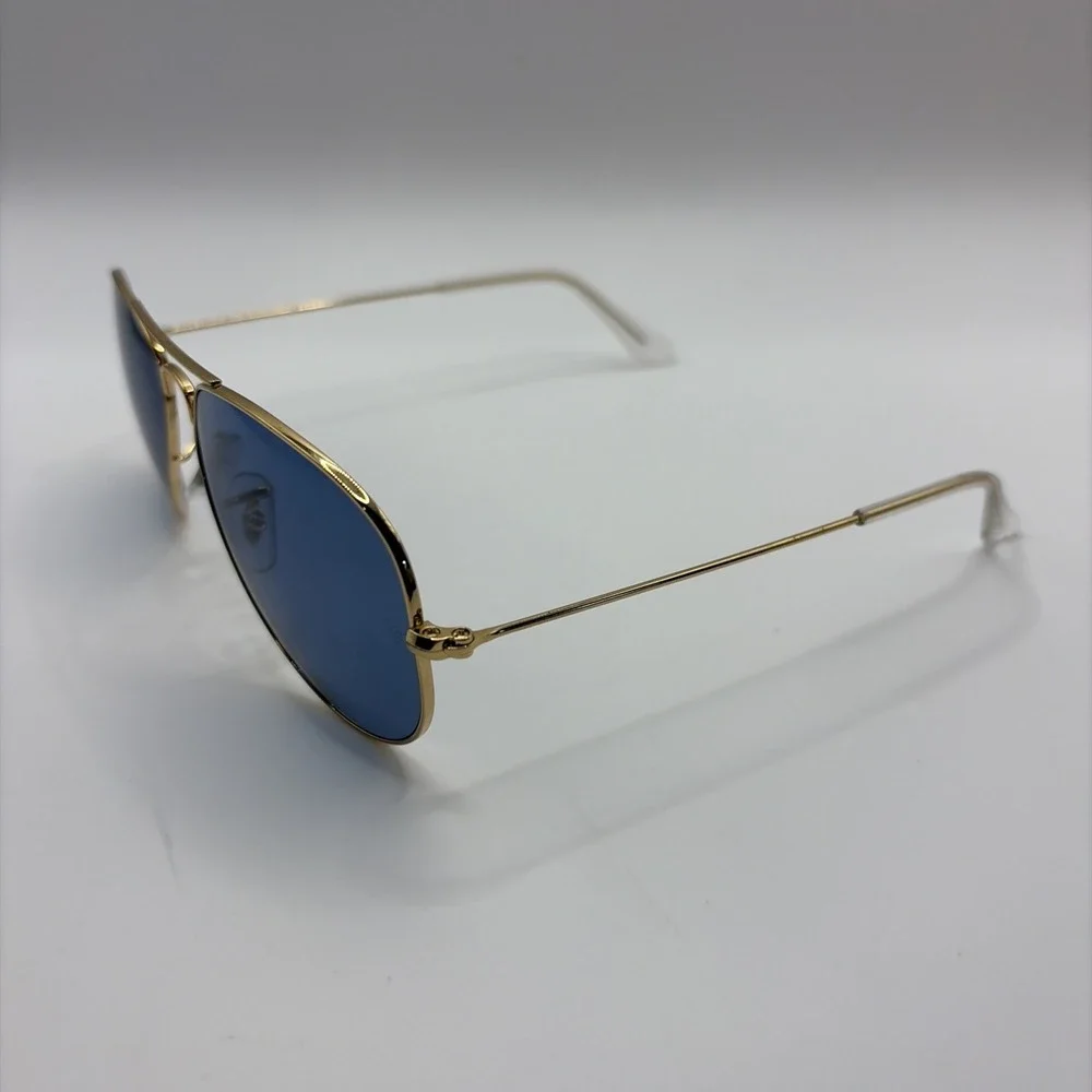 Ray-Ban Sunglasses RB3025 Aviator Flash Gold Frame Blue Flash Lenses 55 Unisex